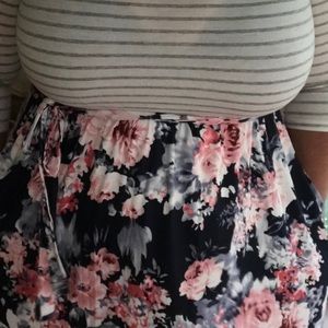 Floral and pinstripes dress